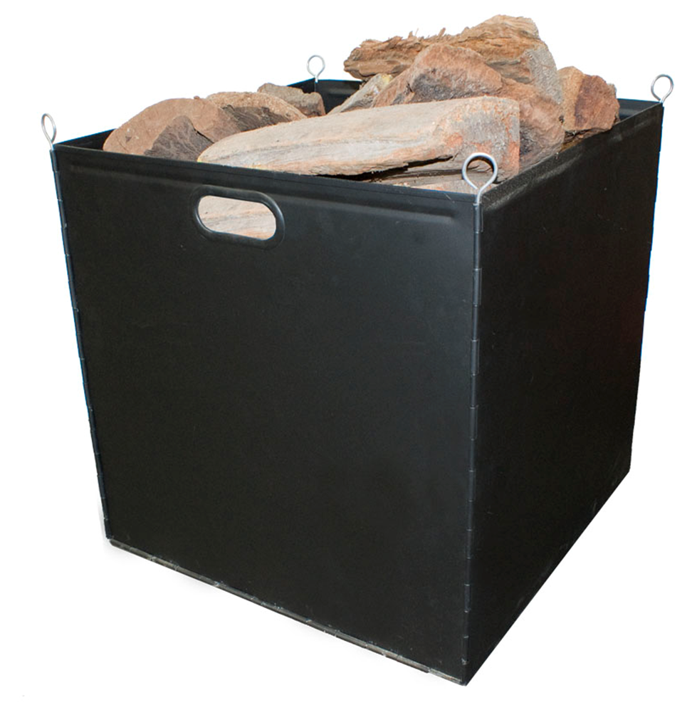 WC014 Black Heavy Duty Steel XL Firewood Log Storage Rack Holder w