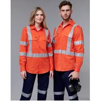 AIW SW66 Unisex Safety Work Shirt Cotton Drill w Tapes Long Sleeves