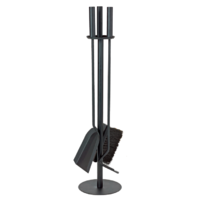 FPT038 Quality Black 3 piece Fireplace Steel Tool set on 57cm Stand