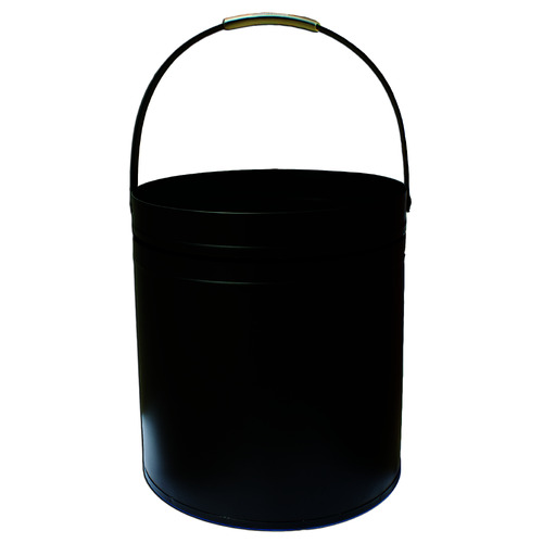 WC12-B 39cm H Round Steel Wood Fireside Bucket Black