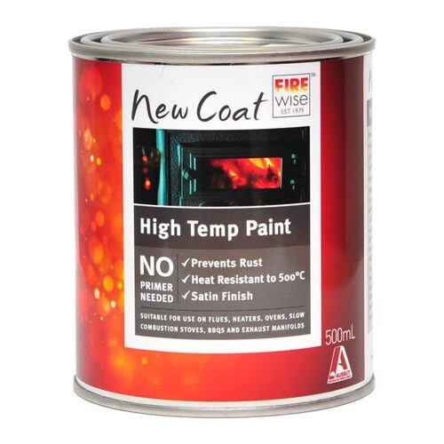 WBA032 500ml 'New Coat' Black High Temperature Paint to 500 C 